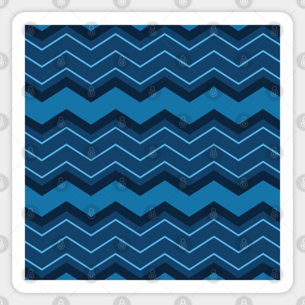 Chevrons in Shades of Blue Sticker by PSCSCo